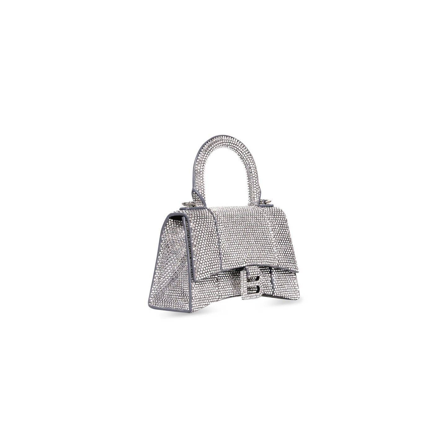 WOMEN'S HOURGLASS XS HANDBAG WITH RHINESTONES IN GREY